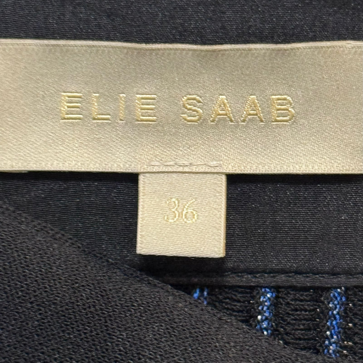 ELIE SAAB - MAXI SKIRT BLUE & BLACK PLEATED WITH LACE & BOW SIZE 36 FR