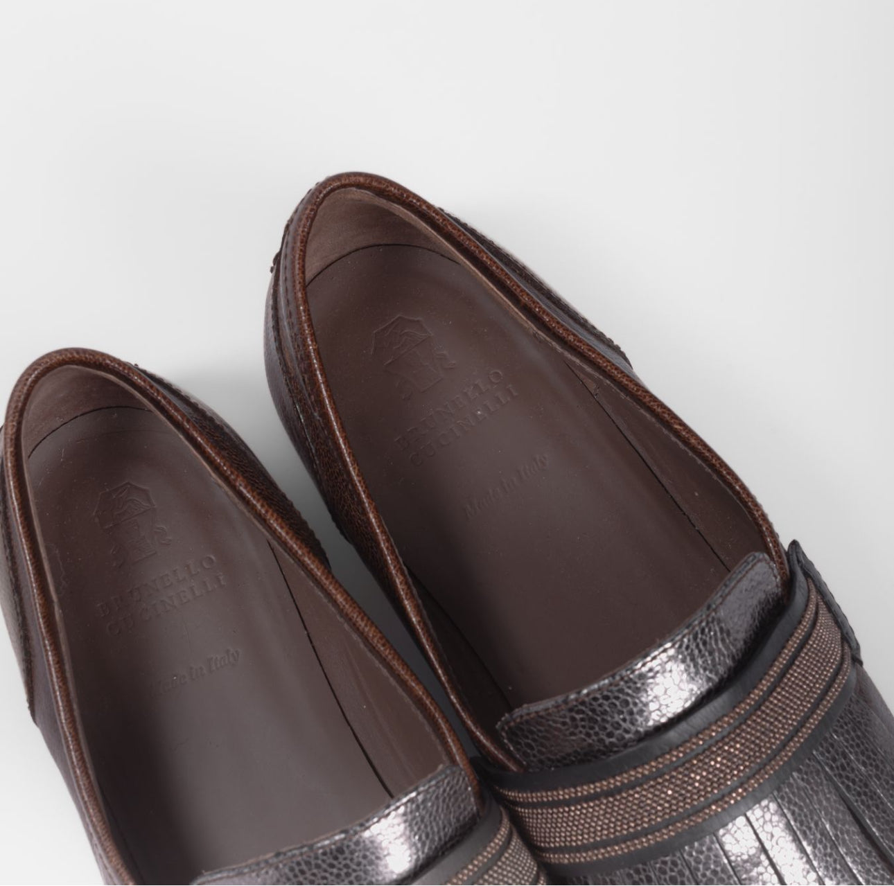 BRUNELLO CUCCINELLI - LOAFER BROWN LEATHER SIZE 39 EU