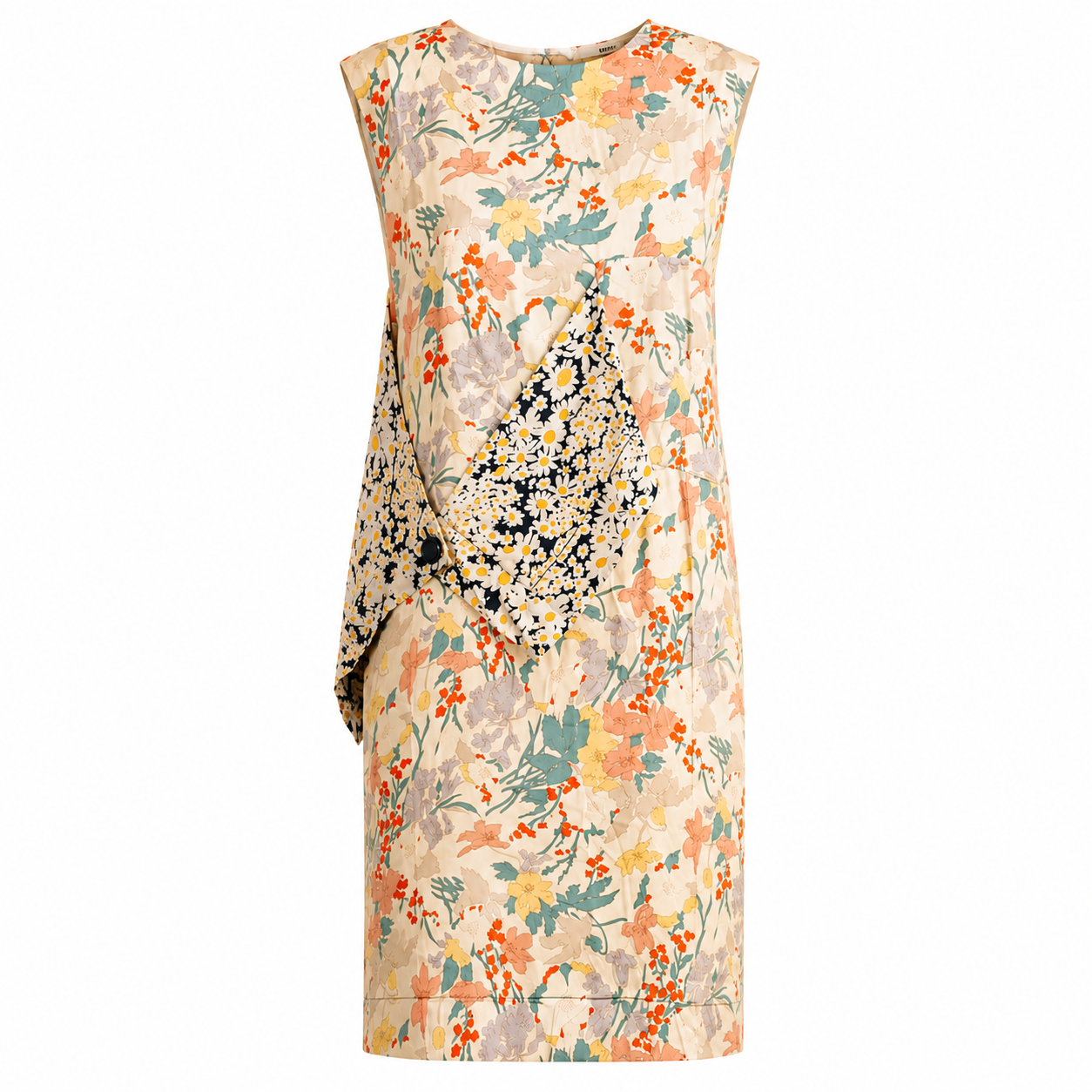 CÉLINE - DRESS MIDI LIGHT MULTICOLOR FLORAL PRINT SIZE 34 FR
