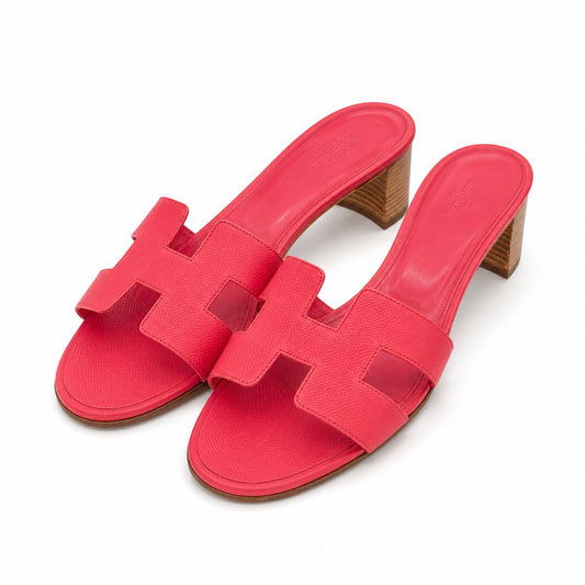 HERMÈS - SANDALS OASIS RED EPSOM LEATHER SIZE 41 EU
