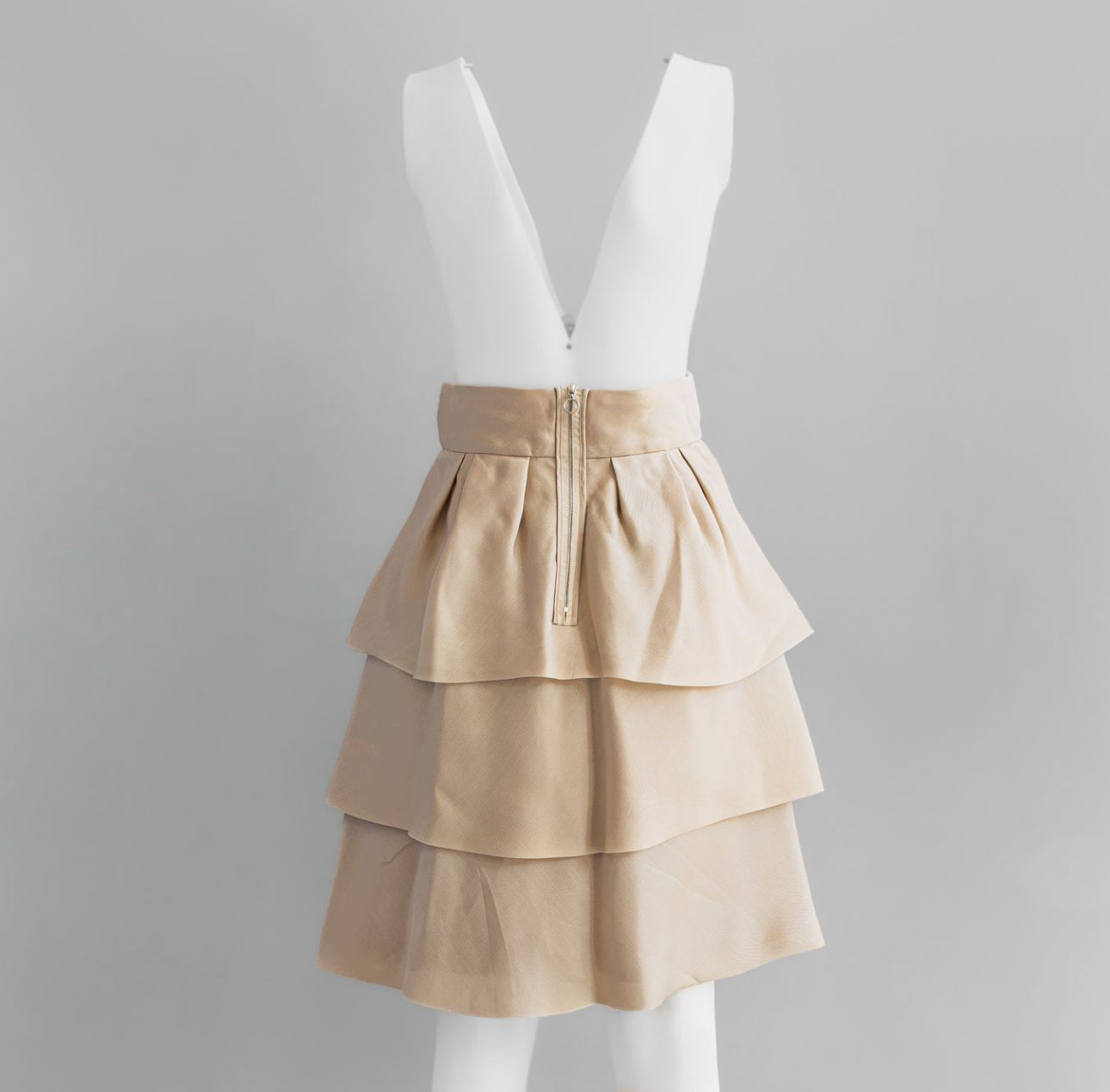 CHLOÉ - SKIRT BEIGE TIERED SILK SIZE 36 FR