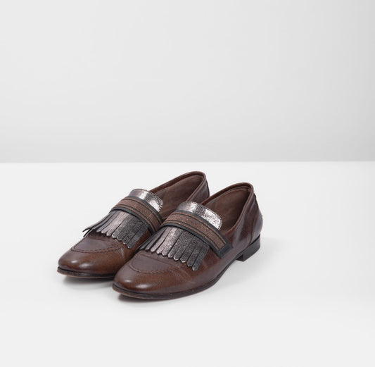 BRUNELLO CUCCINELLI - LOAFER BROWN LEATHER SIZE 39 EU
