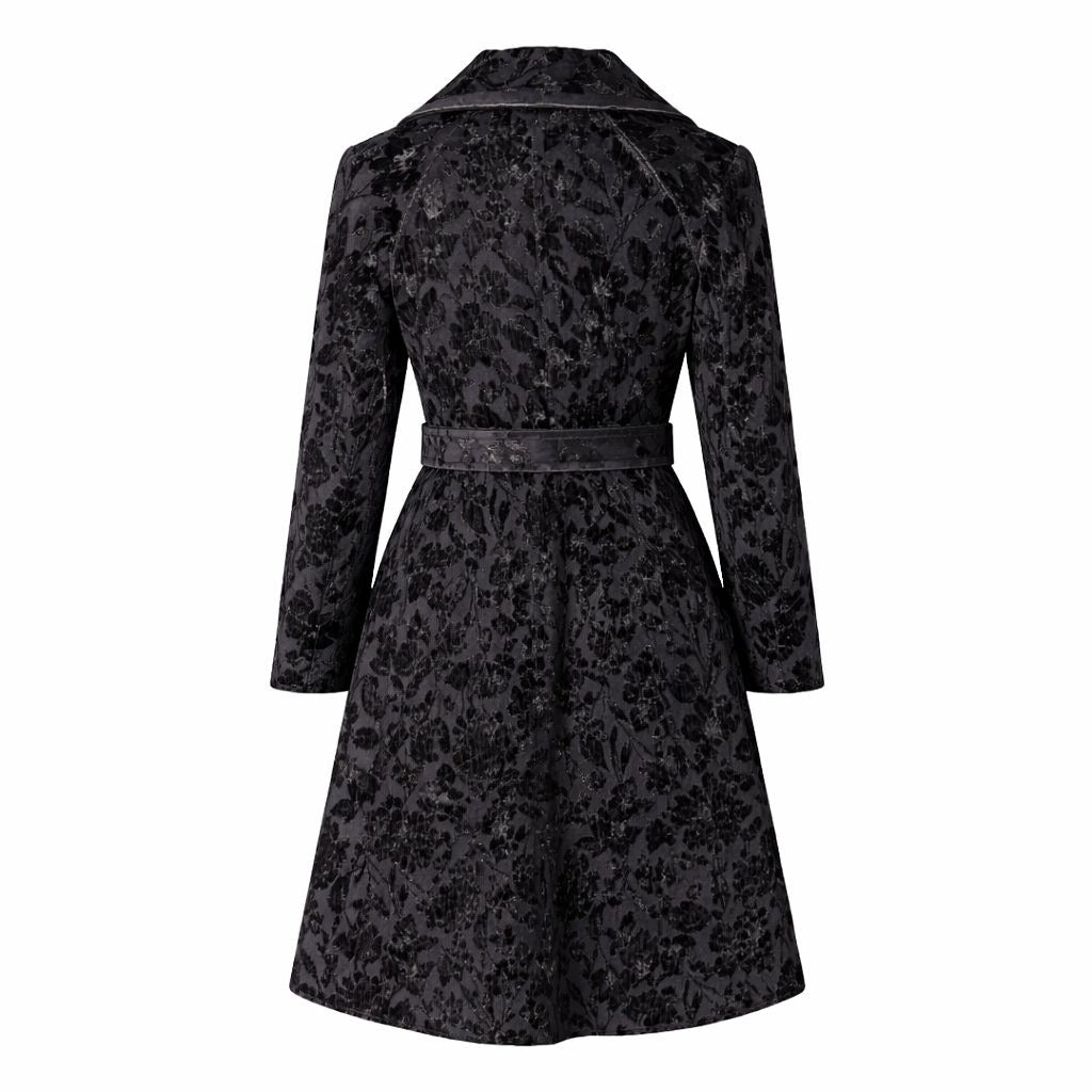 LANVIN - *NEW WITH TAG* COAT FLORAL JACQUARD BROCADE DOUBLE-BREASTED SIZE 40 FR