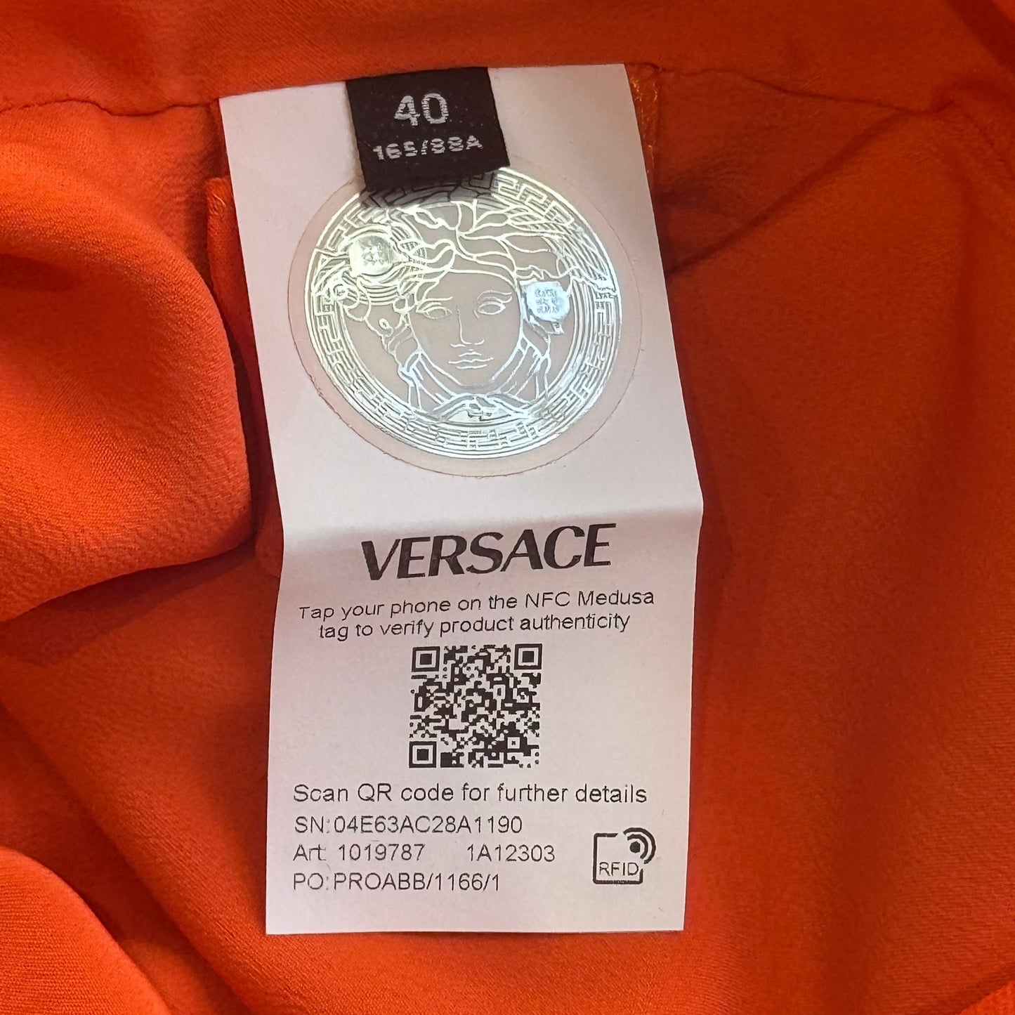 VERSACE - DRESS MAXI DRAPED ONE-SHOULDER ORANGE SILK SIZE 40 IT