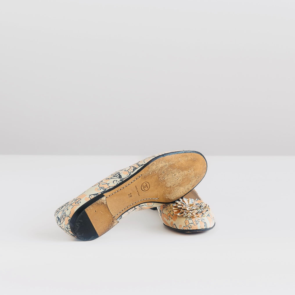 CHANEL - BALLET FLATS CC BROOCH SIZE 39 EU