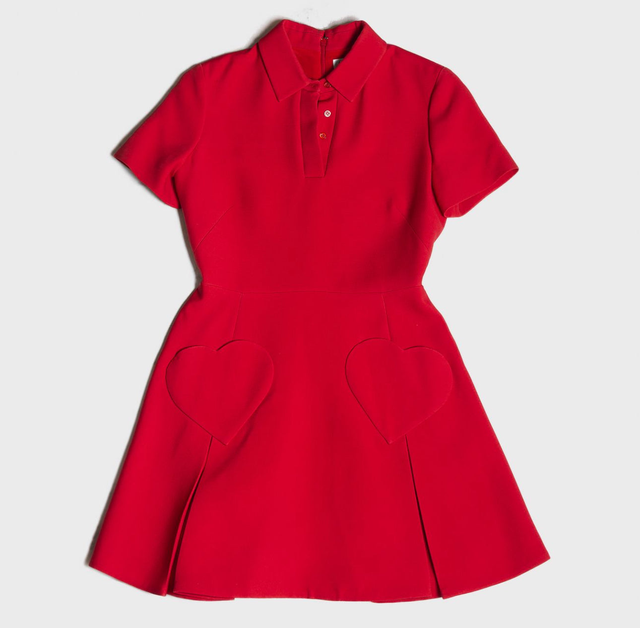 DIOR - DRESS MINI RED HEART POCKETS SIZE 38 FR