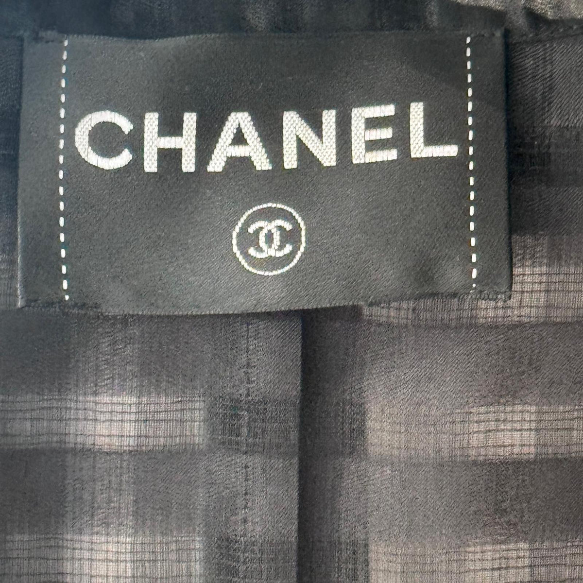 CHANEL - LONG COAT SILK ORGANZA BLACK SIZE 36 FR