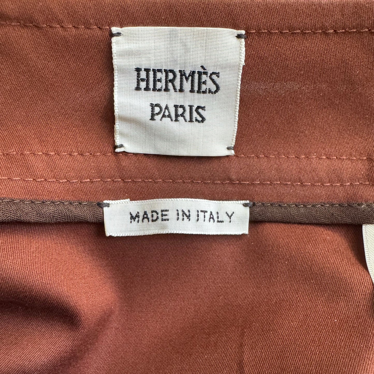 HERMÈS - SHORTS BROWN COTTON SIZE 36 FR