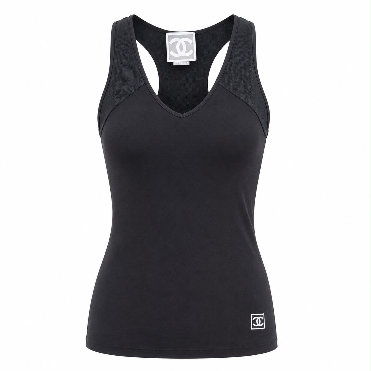 CHANEL - SET JOGGER WITH HOODIE, TANK TOP AND TROUSERS BLACK AND SILVER SIZE 40 FR