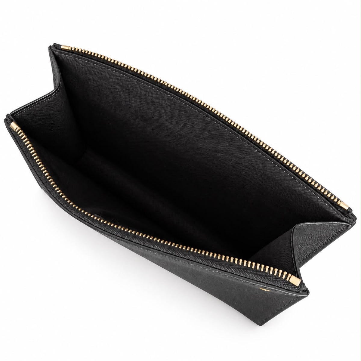 FENDI – CLUTCH BAG BUGS MONSTER BLACK TEXTURED LEATHER WITH STUDDED EYES & GOLD-TONE HARDWARE