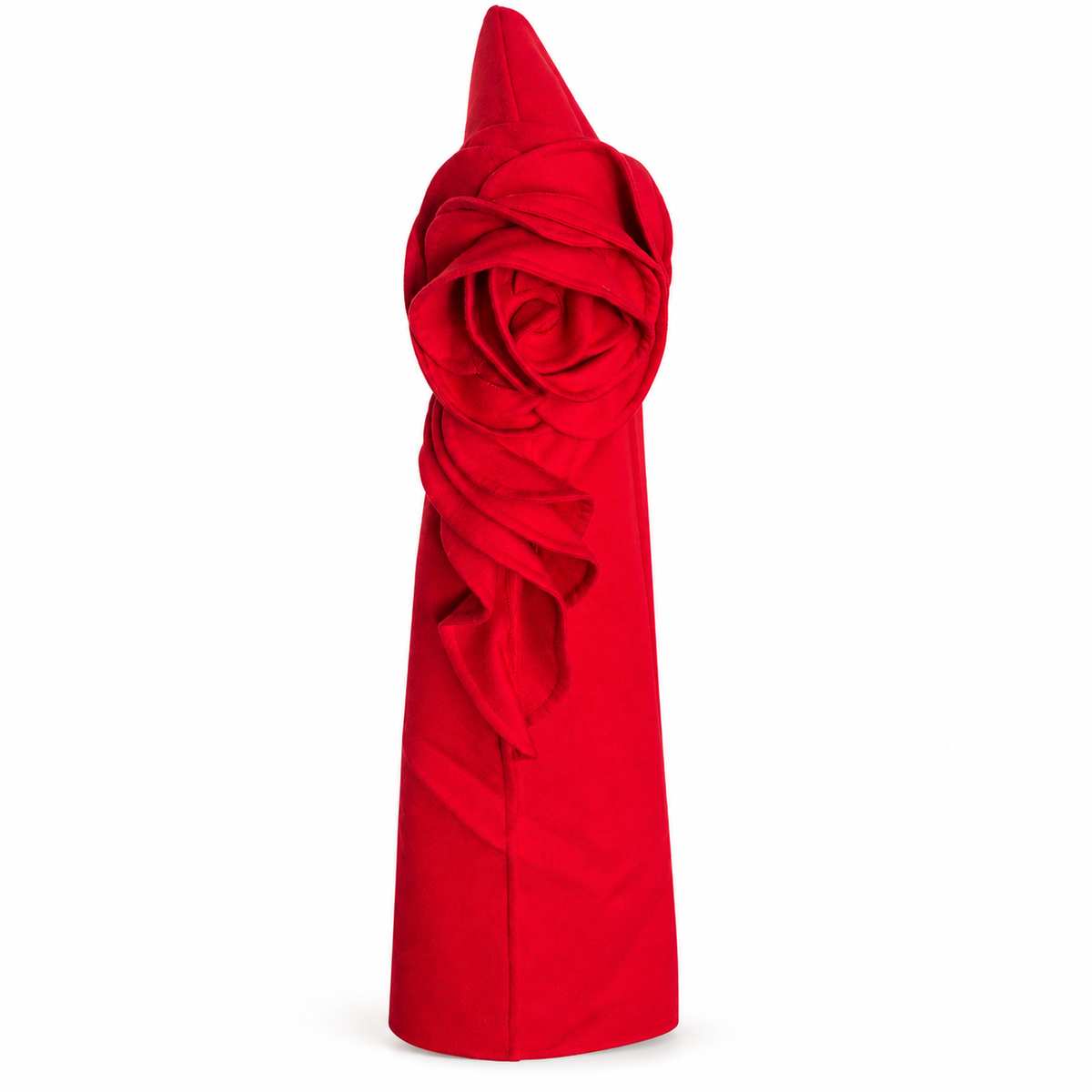 VALENTINO - CAPE RED WOOL & CACHEMIRE WITH 3D ROSES 36 IT