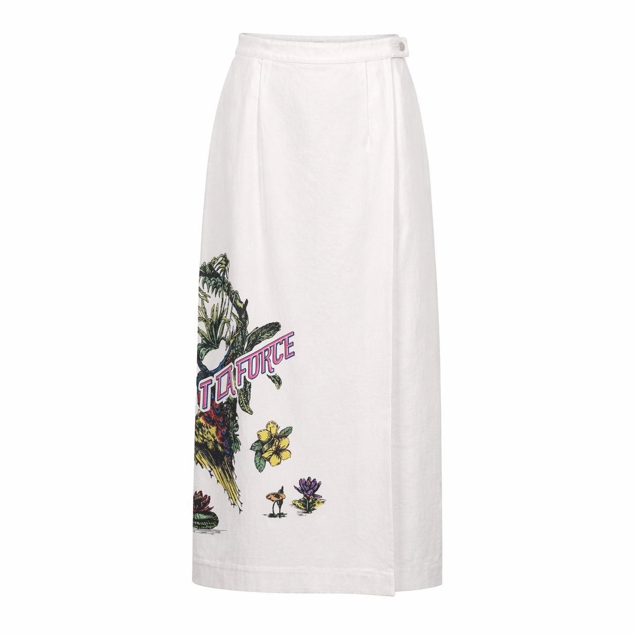 DIOR - *BRAND NEW* SKIRT WHITE DENIM MIDI WITH PRINT SIZE 36 FR