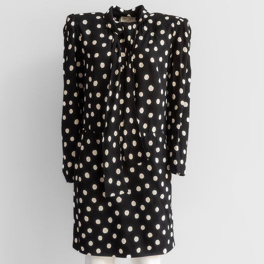 SAINT LAURENT - DRESS POLKA DOT BLACK