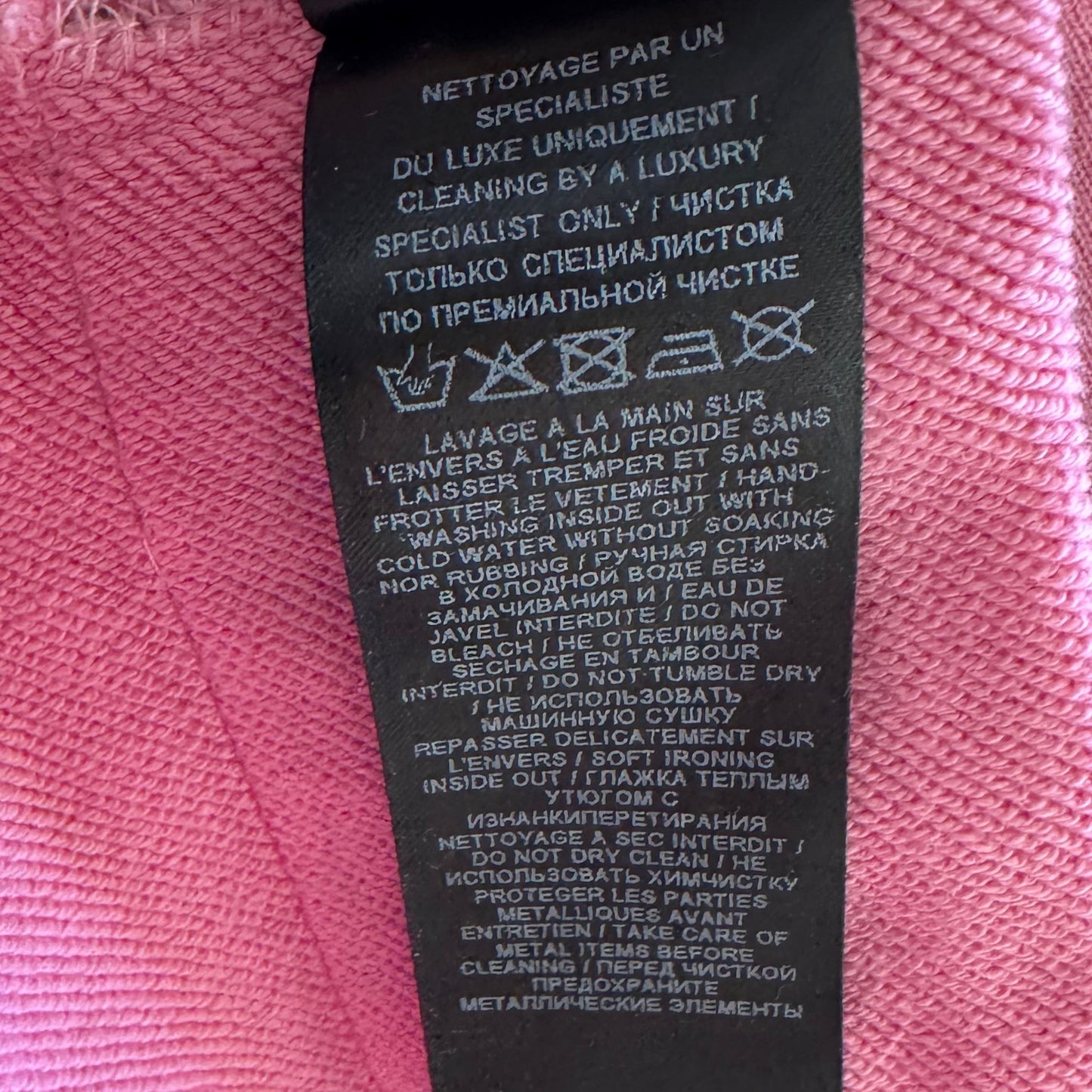 BALMAIN - HOODIE PINK COTTON WITH SILVER LOGO SIZE XS