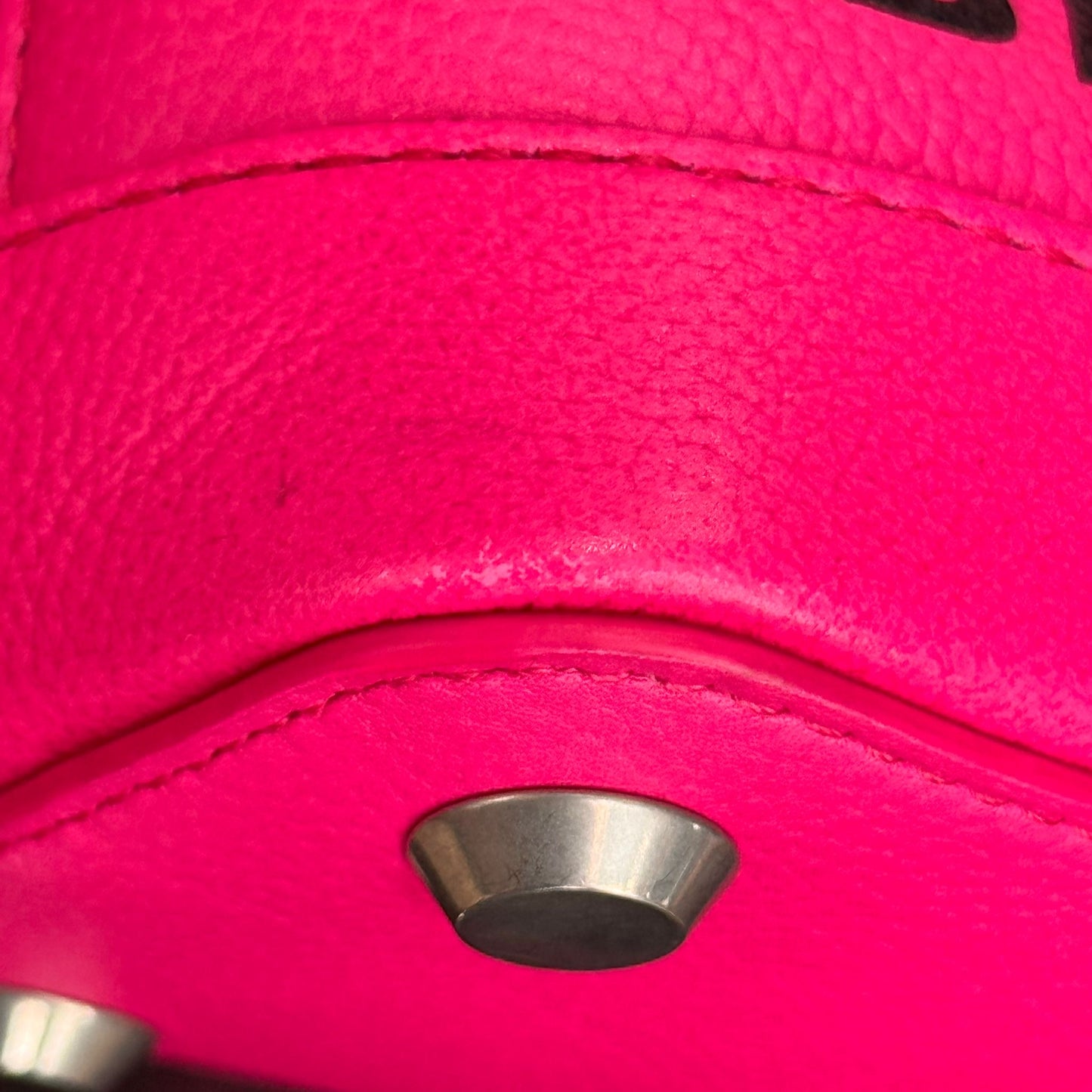 BALENCIAGA - BAG VILLE XXS FUCHSIA PINK GRAINED CALFSKIN