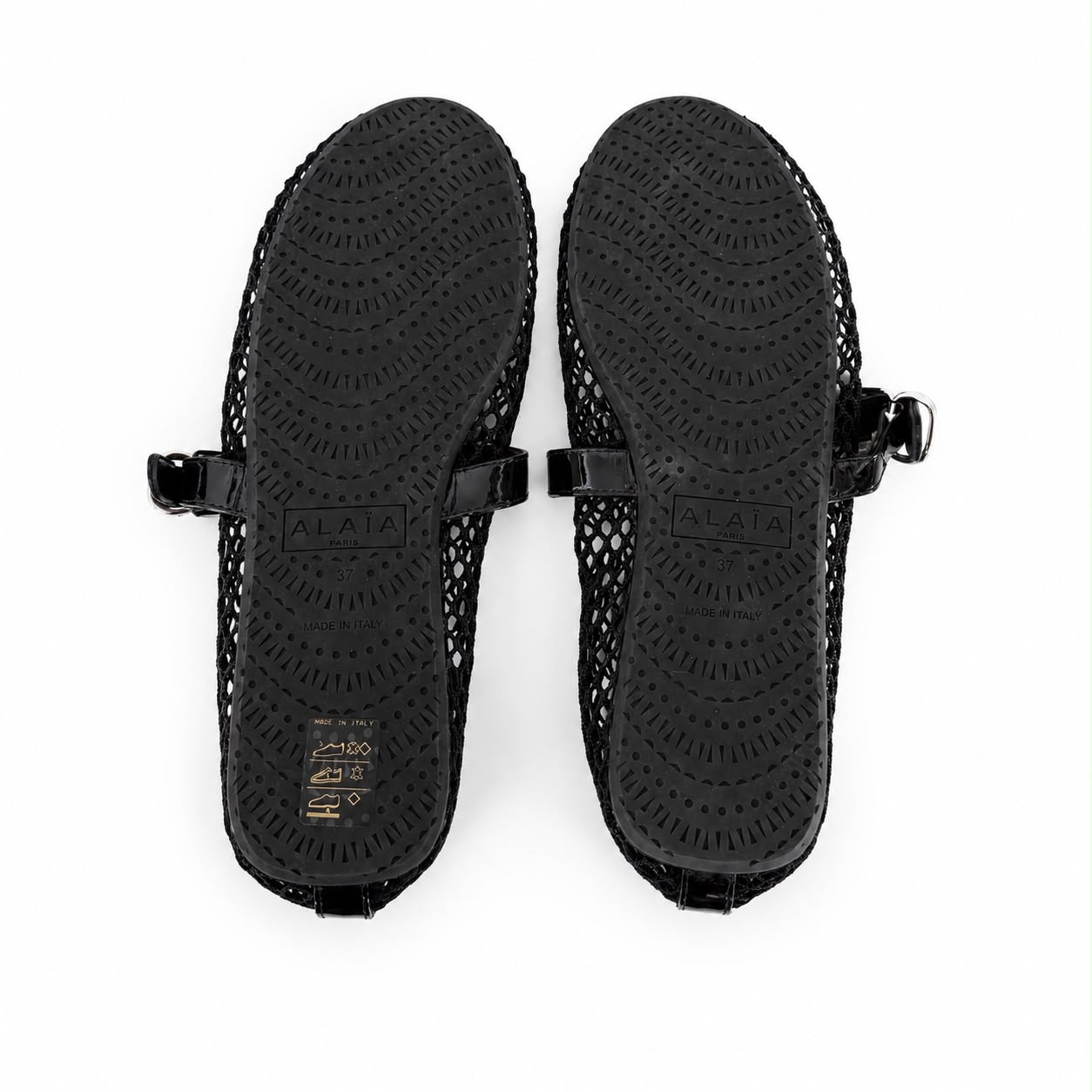ALAIA - FLATS MARY JANE BLACK MESH SIZE 37 EU