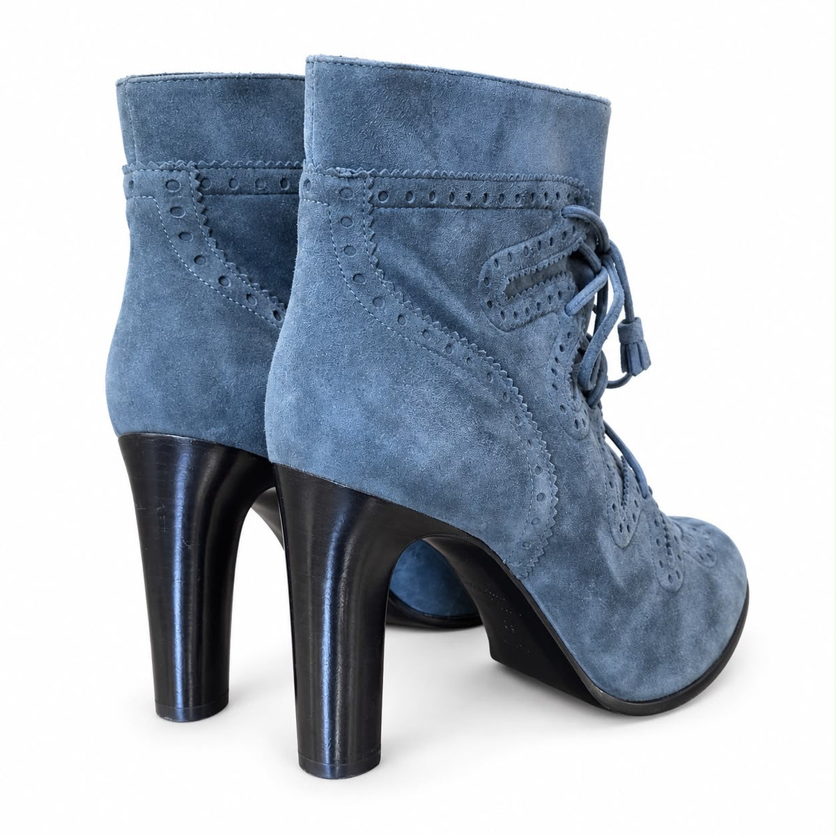 HERMÈS - *NEW* ANKLE BOOTS TEAL SUEDE SIZE 39 EU