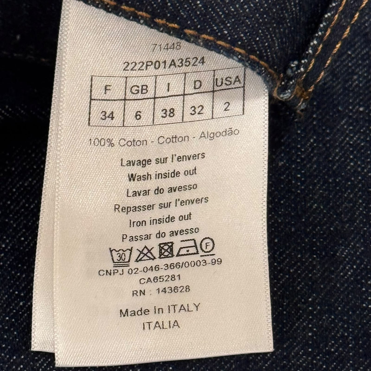 DIOR - JEANS BLUE STRAIGHT-LEG SIZE 34 FR
