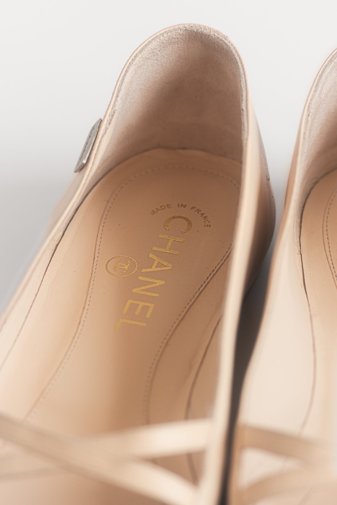 CHANEL - BALLERINA LEATHER PINK AND BLACK SIZE 39