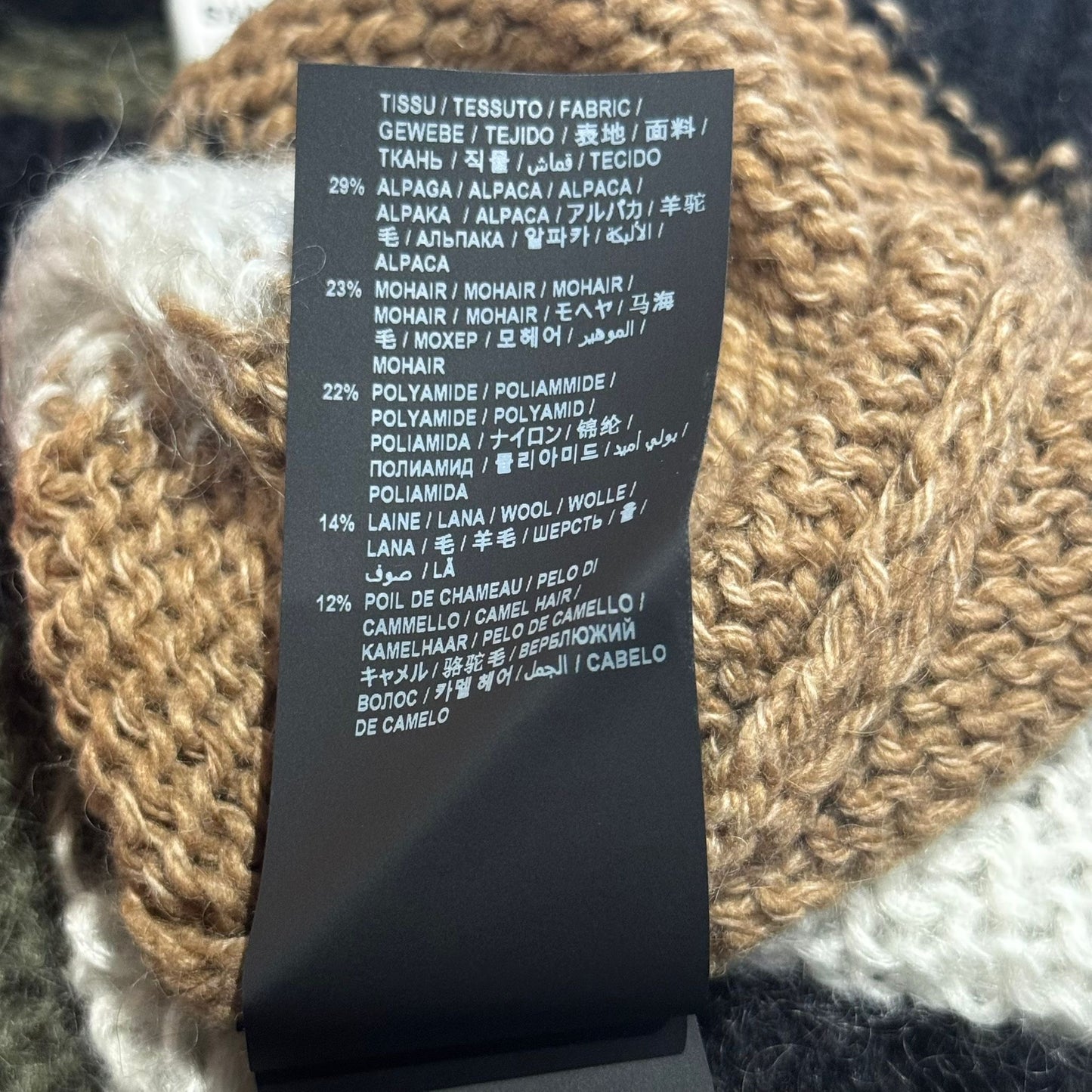 SAINT LAURENT - SWEATER ABSTRACT MULTICOLOR CAMOUFLAGE KNITTED MOHAIR SIZE S