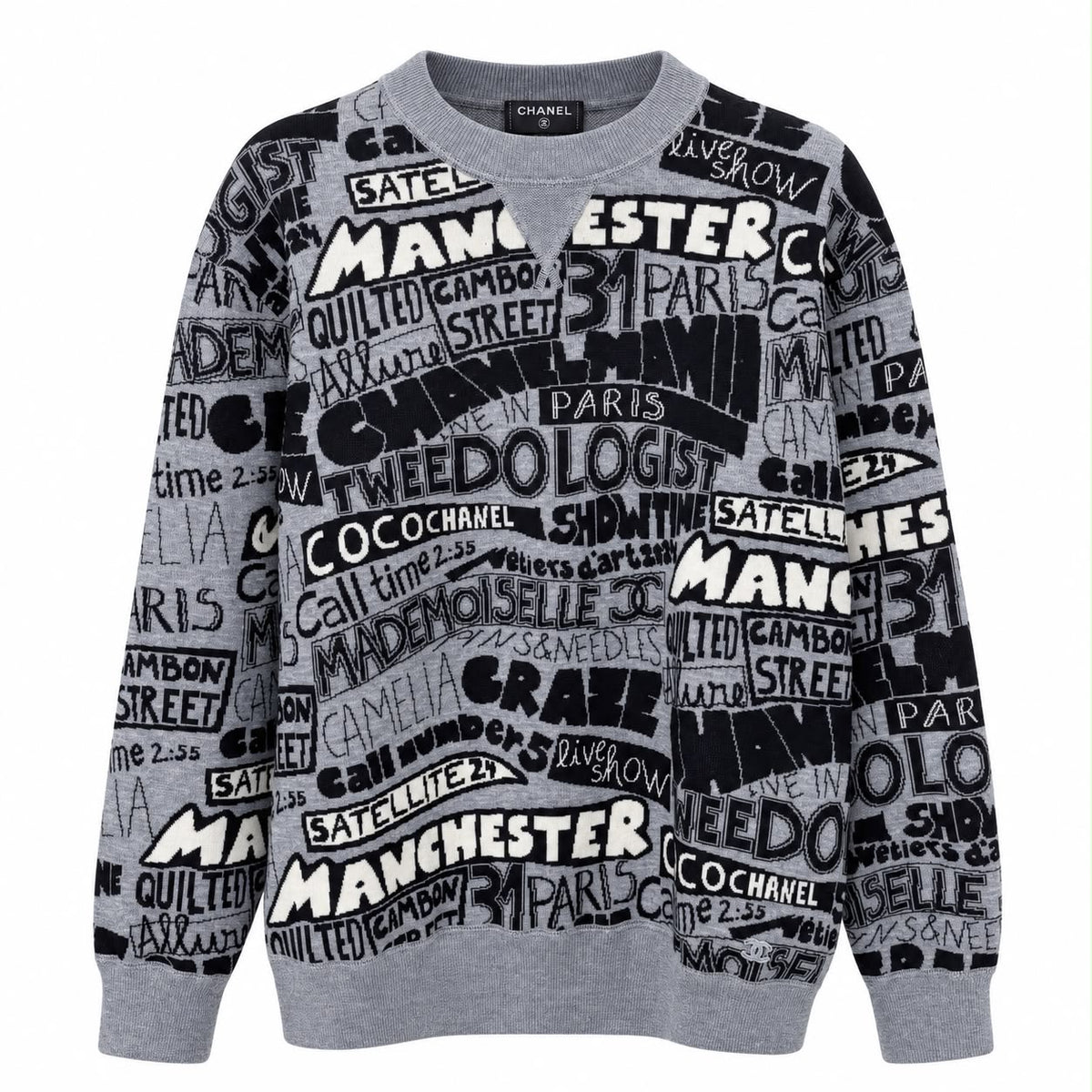 CHANEL – SWEATER PARIS–MANCHESTER IN WOOL MÉTIERS D’ART 2023/24 SIZE FR 34 / IT 38