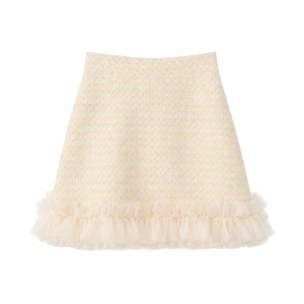 GUCCI - SKIRT MINI TWEED MULTICOLOR WITH RUFFLED HEM SIZE 40 IT