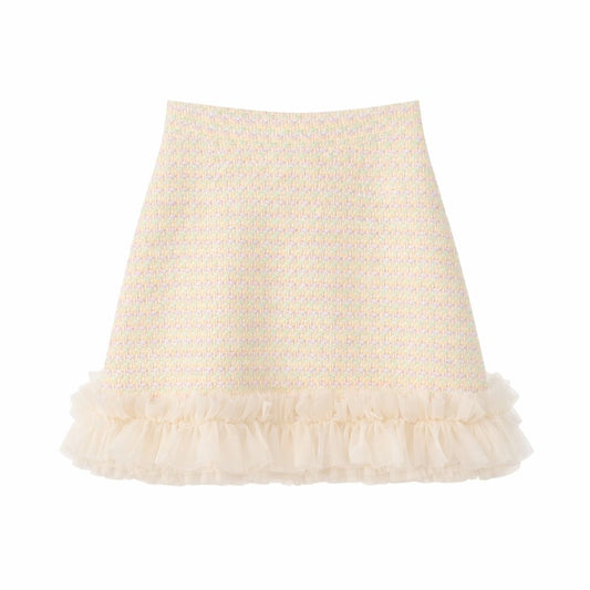 GUCCI - SKIRT MINI TWEED MULTICOLOR WITH RUFFLED HEM SIZE 40 IT