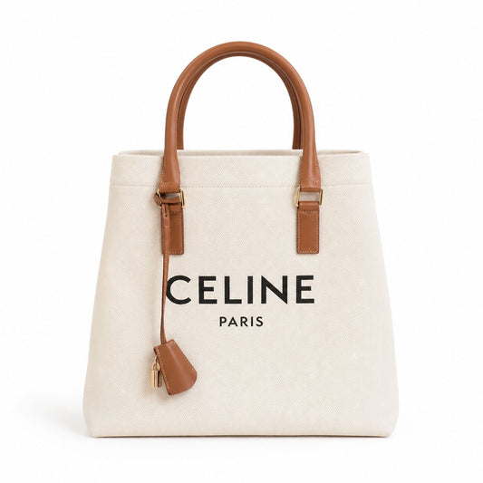 CÉLINE - TOTE BAG PRINTED LOGO IN OFF-WHITE