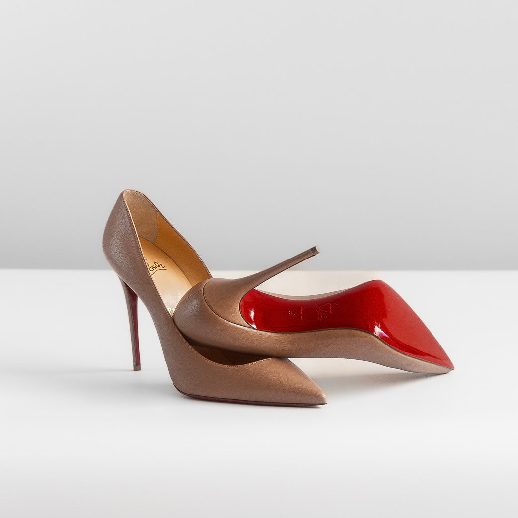 LOUBOUTIN - *BRAND NEW* PUMPS KATE 100 BEIGE NAPPA LEATHER
