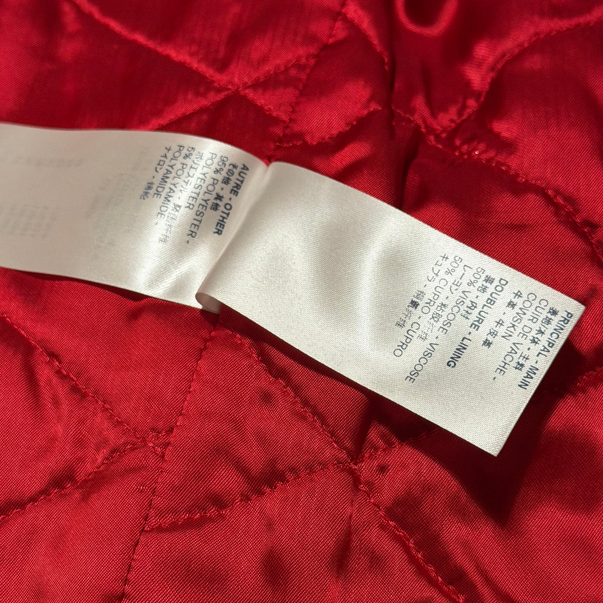 LOUIS VUITTON – BIKER JACKET BLACK MONOGRAM PRINTED LEATHER WITH RED LINING SIZE 40 FR