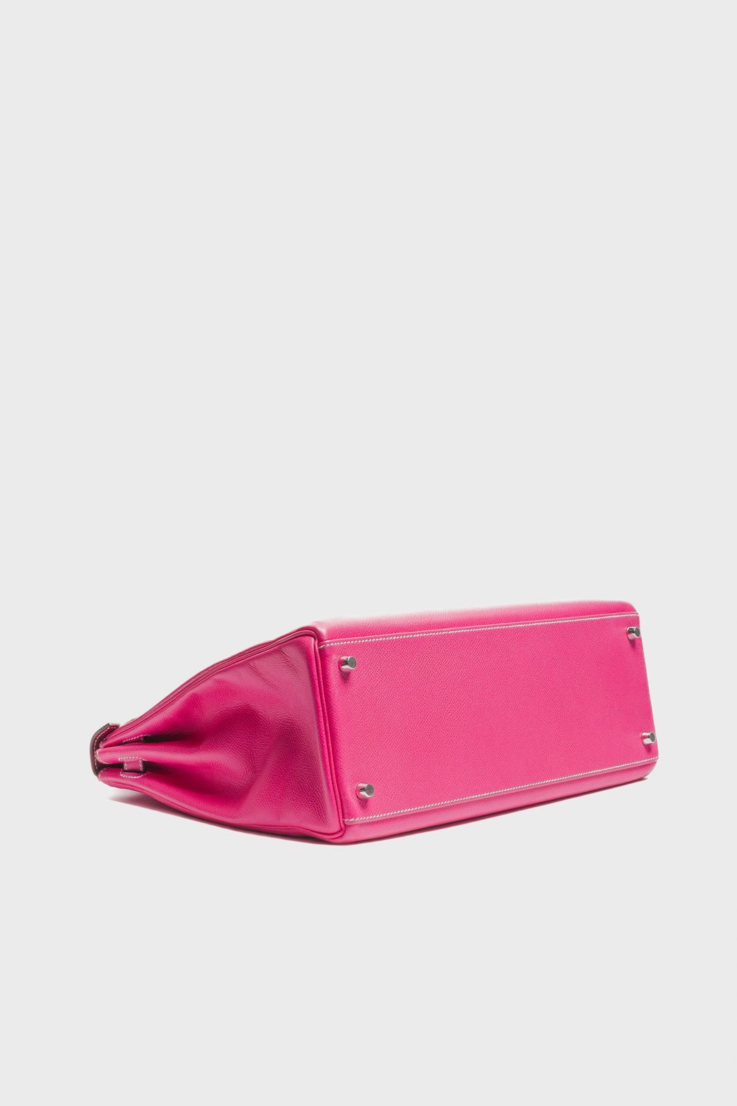 HERMÈS - *RARE* KELLY 35 EPSOM LEATHER ROSE TYRIEN SILVER HARDWARE