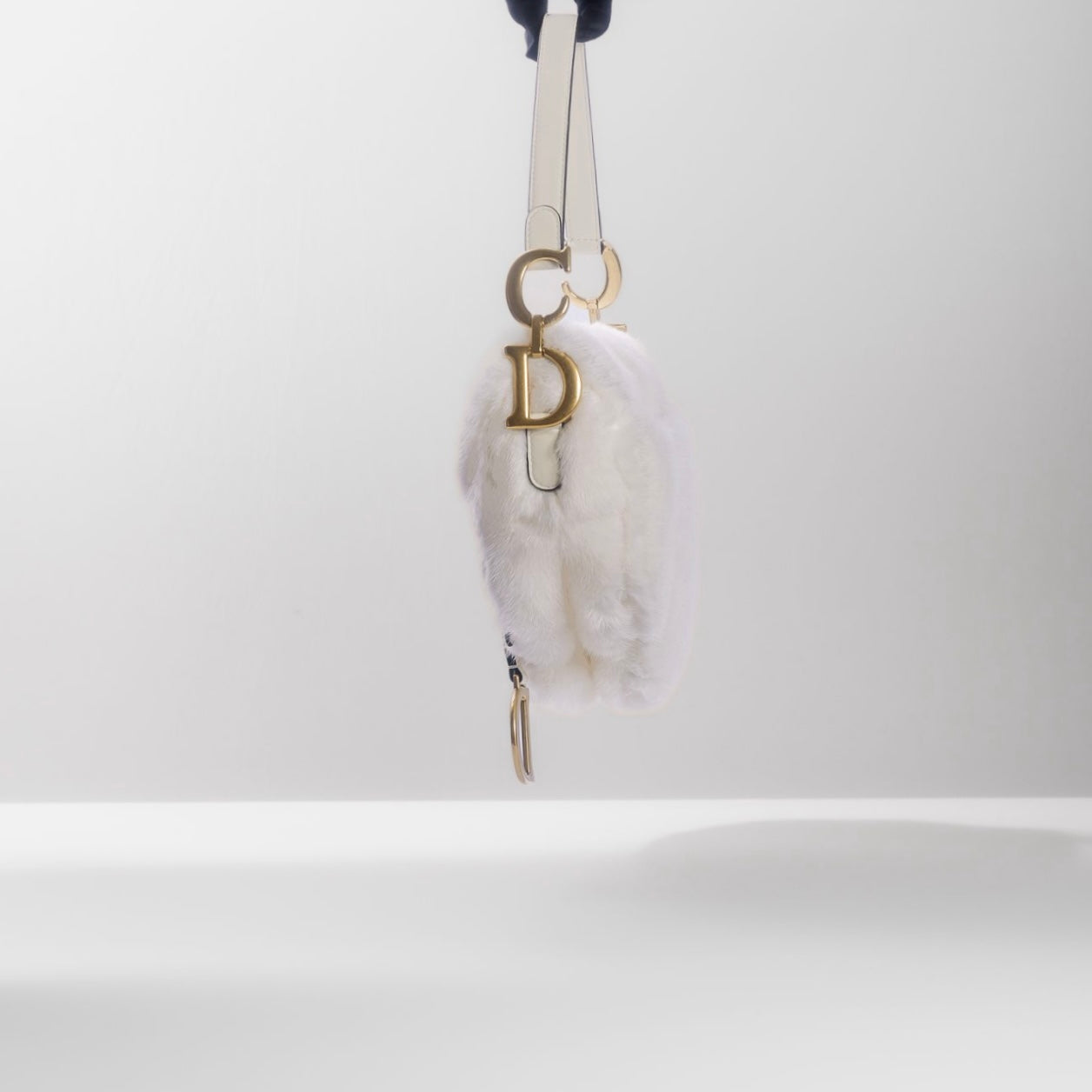 DIOR - *RARE* SADDLE BAG MEDIUM WHITE MINK FUR