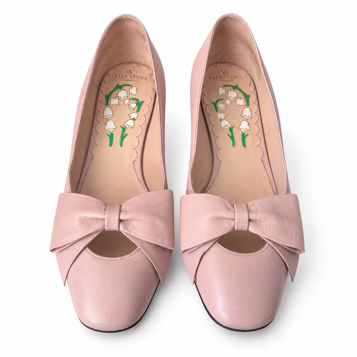 VALENTINO - PUMPS BOWOW PINK LEATHER WITH OVERSIZED BOW & 45 MM HEEL SIZE 40 EU