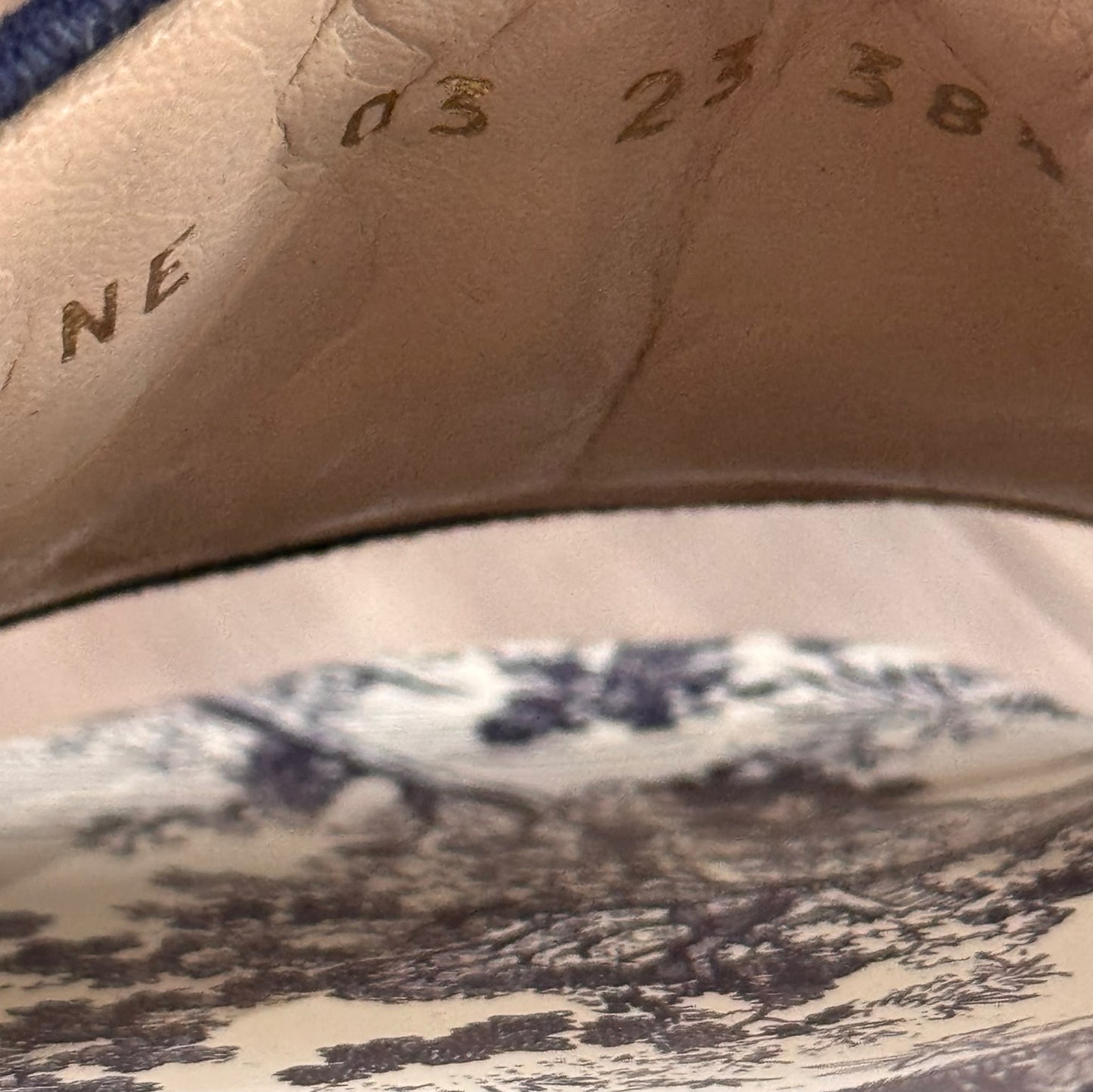 DIOR - SANDALS TOILE DE JOUY BLUE AND WHITE SIZE 38,5 EU