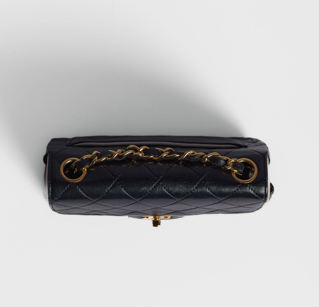 CHANEL - BAG MINI TIMELESS LEATHER NAVY BLUE WHITE TRIM