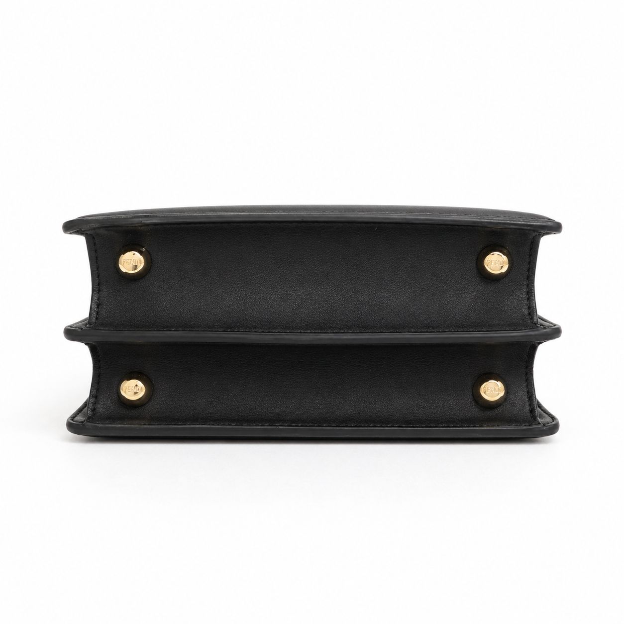 FENDI - BAG PEEKABOO SMALL BLACK LEATHER GOLD HARDWARE