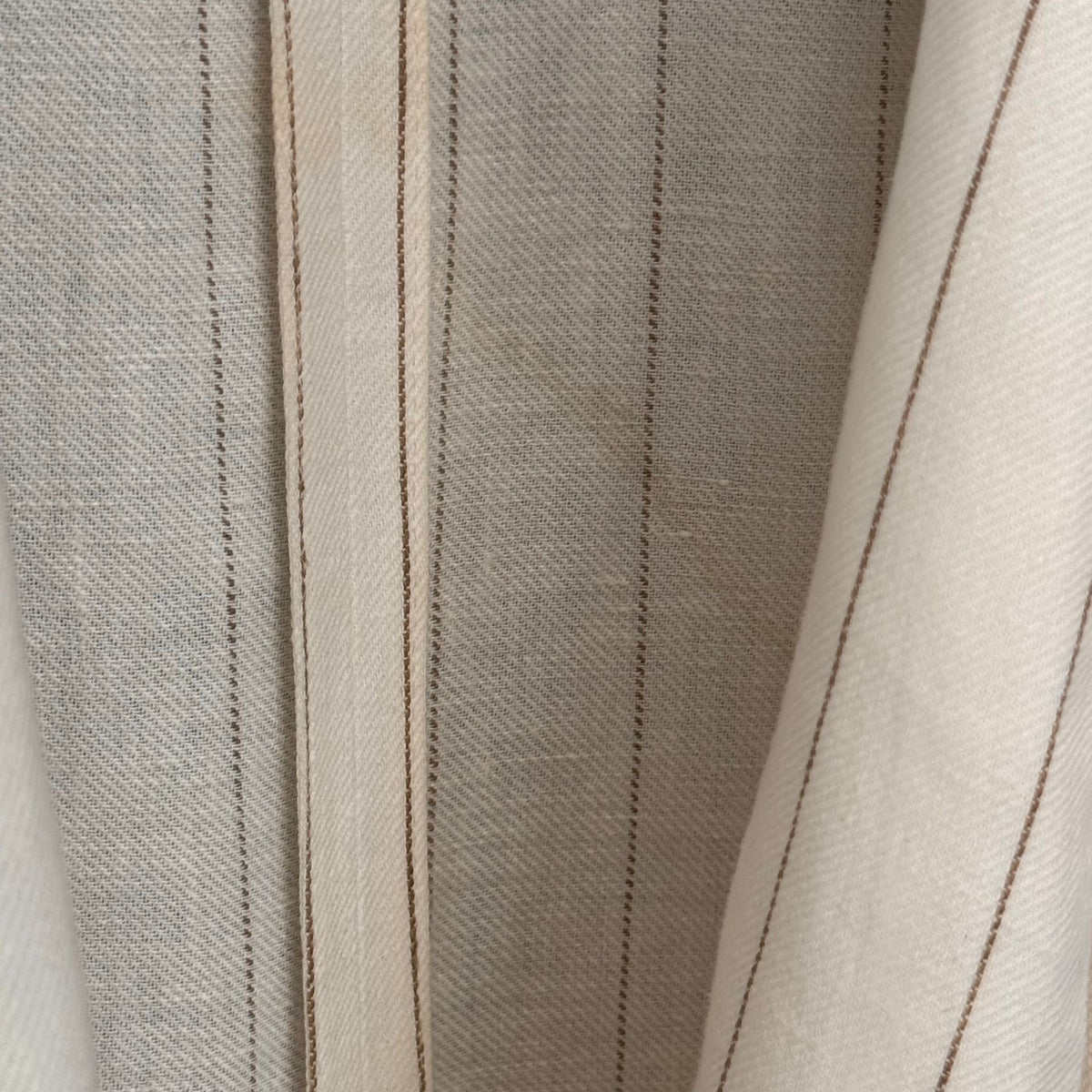 LORO PIANA - BLAZER LINEN STRIPED MILKY AND LIGHT BROWN WITH BELT SIZE 38 IT