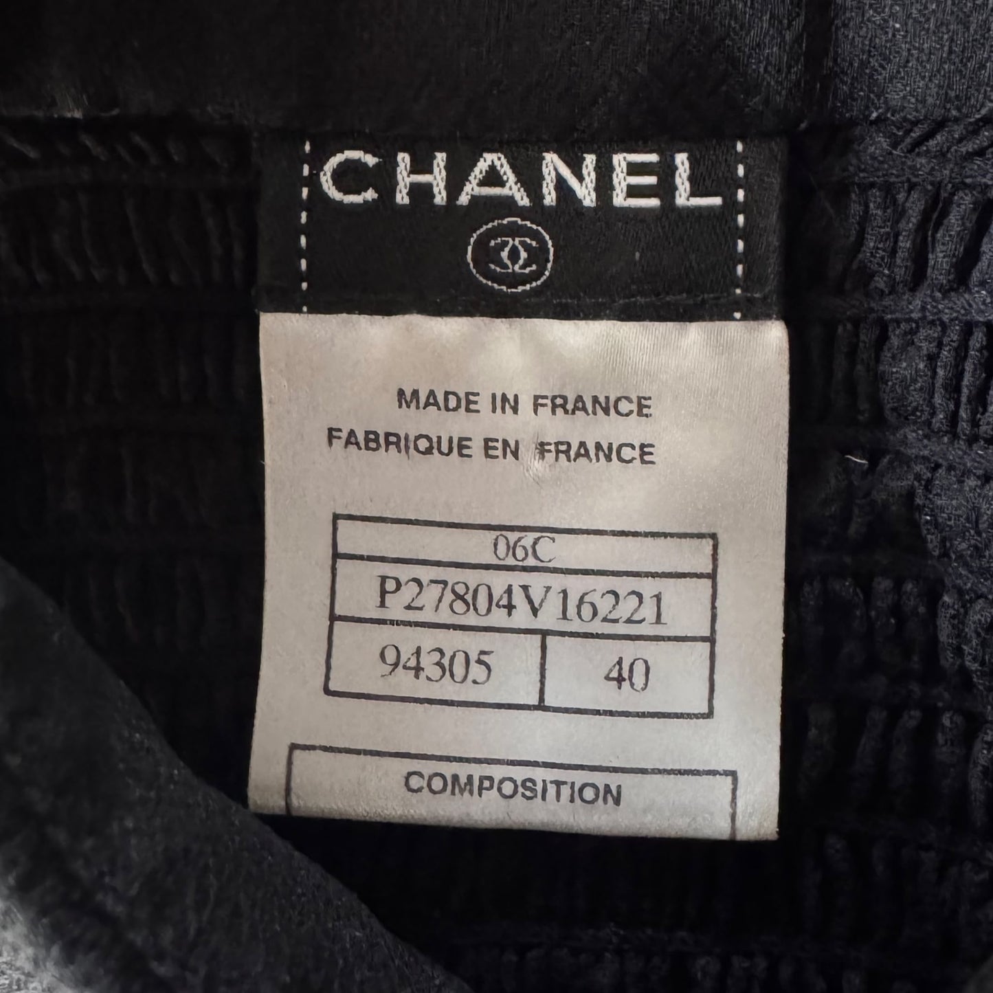 CHANEL - SHIRT BLACK SLEVELESS WITH GATHERED WAIST SIZE 40 FR