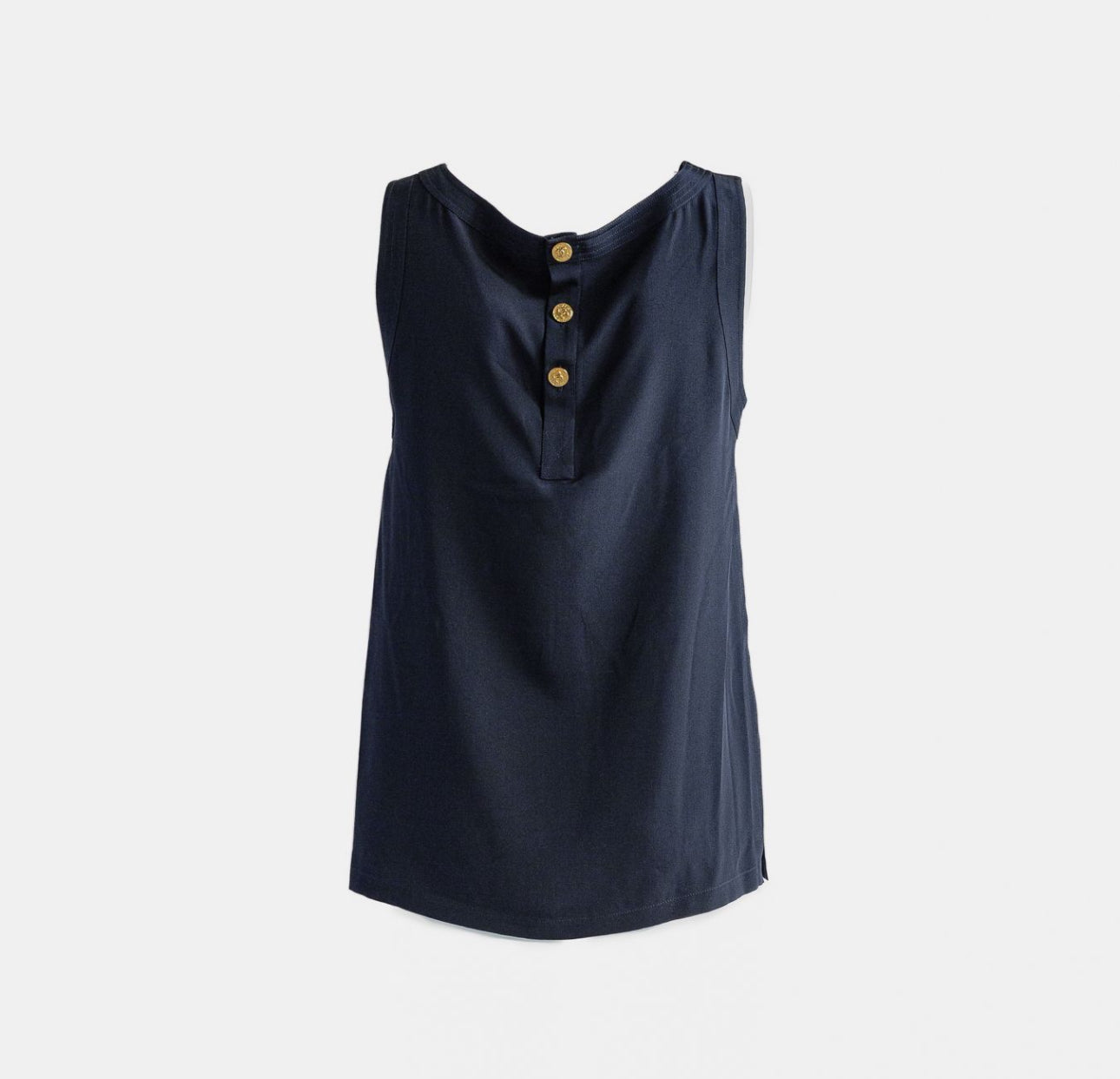 CHANEL - TOP BLUE SILK SIZE S