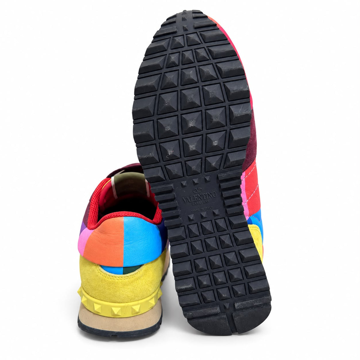 VALENTINO – SNEAKERS IN MULTICOLOURED LEATHER AND SUEDE SIZE 36 EU