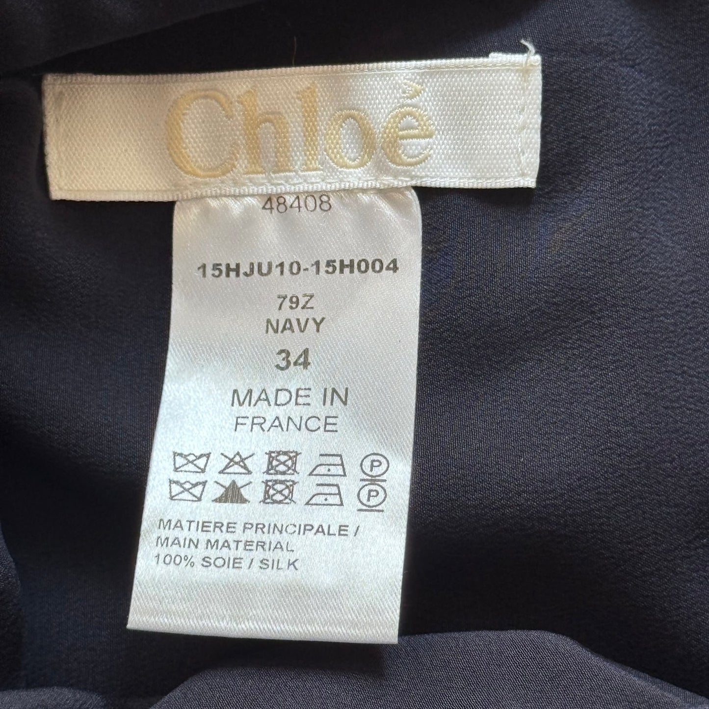 CHLOÉ - SET SHIRT AND MAXI SKIRT NAVY BLUE SIZE 34 FR