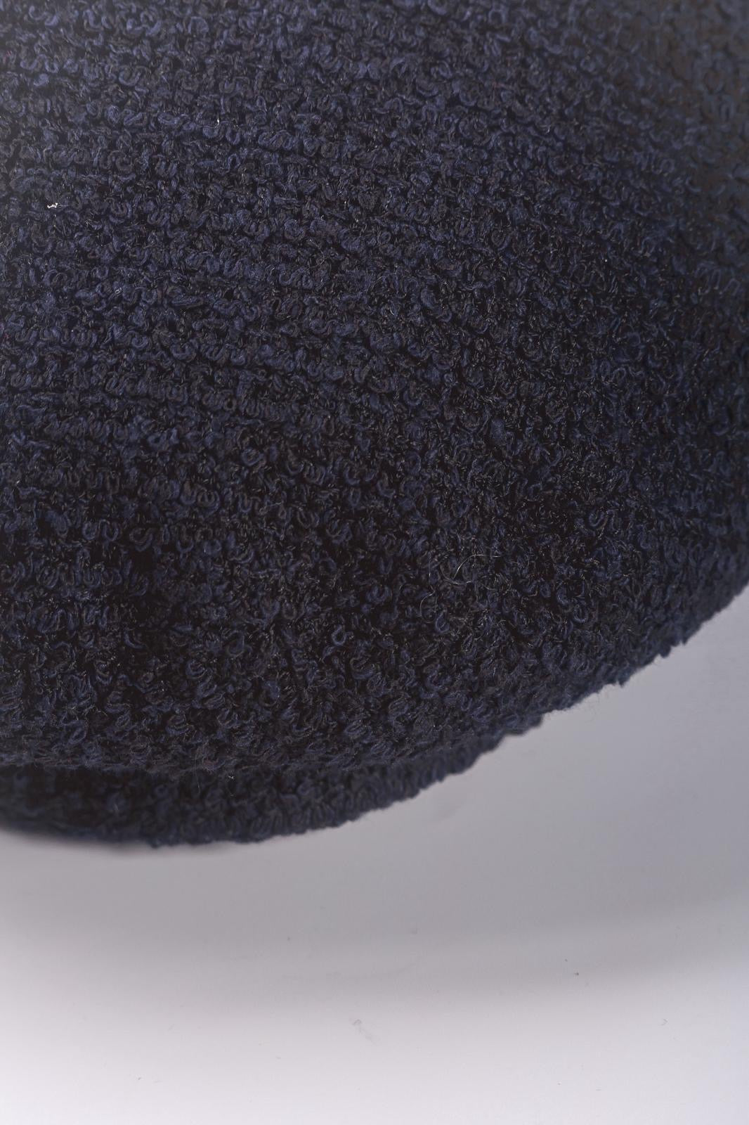 CHANEL - HAT TWEED BLUE WITH PEARLS SIZE S