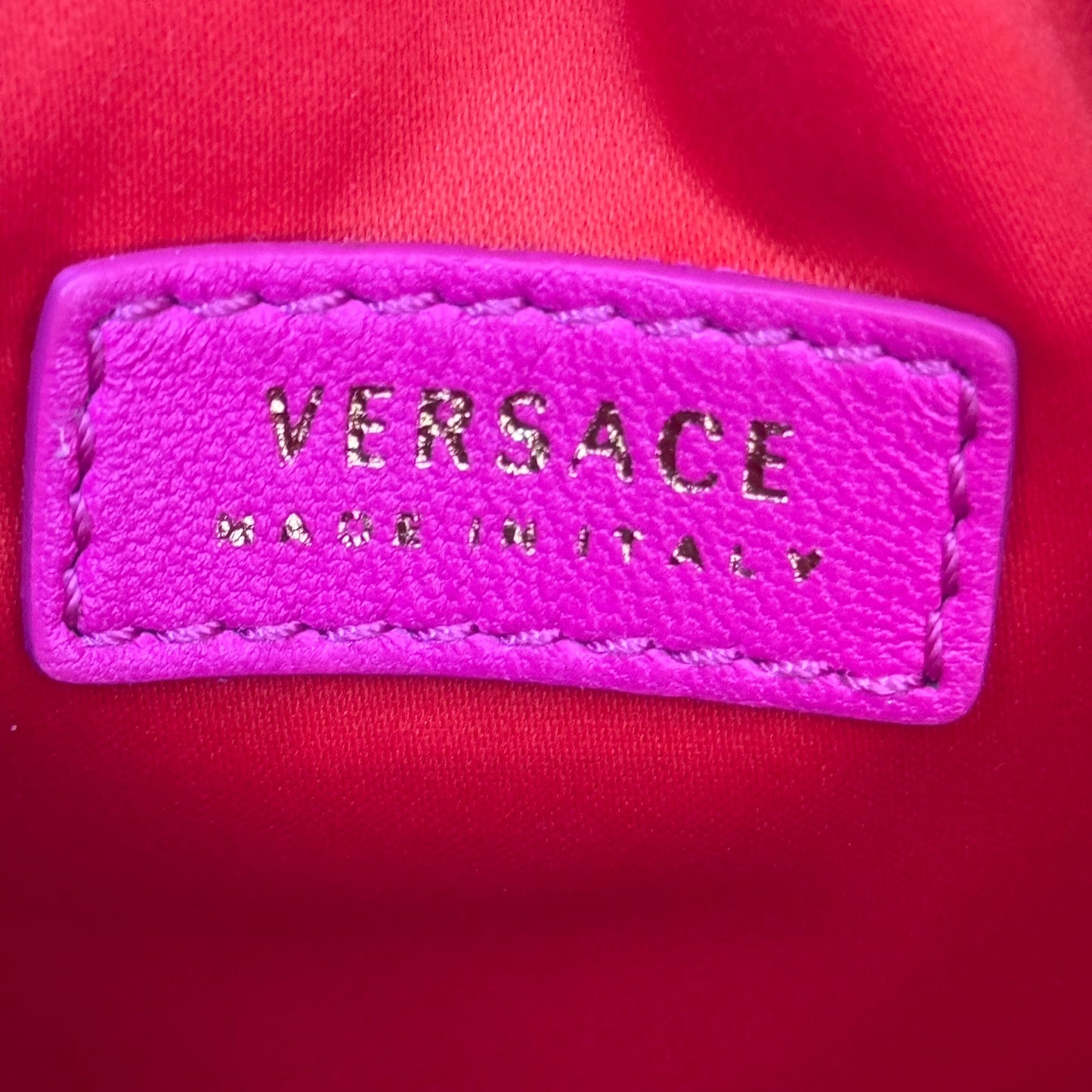 VERSACE - BUCKET BAG MEDUSA CRYSTAL DRAWSTRING FUCHSIA