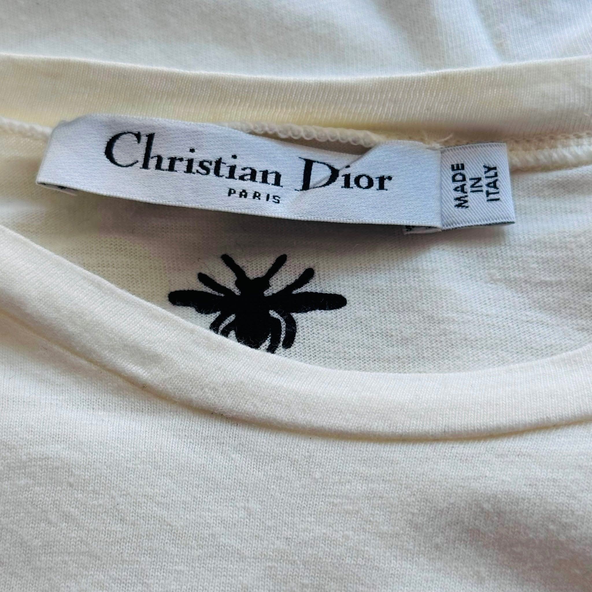 DIOR - T-SHIRT J'ADIOR 8 WHITE WITH BLACK EMBELLISHMENT SIZE M