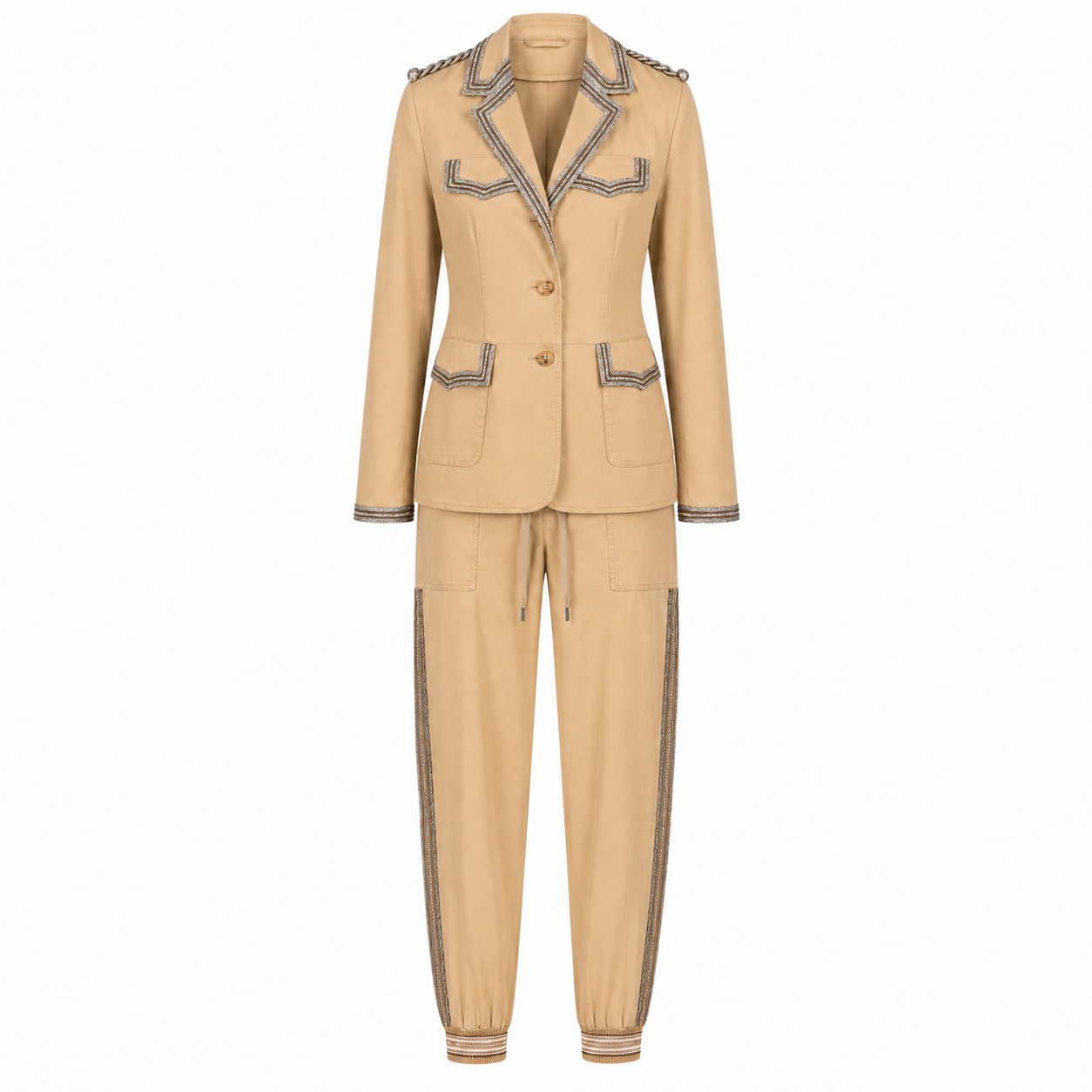 ERMANNO SCERVINO - BLAZER & TROUSERS SET SAND BEIGE SIZE 42 IT