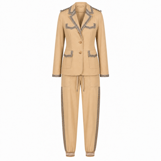 ERMANNO SCERVINO - BLAZER & TROUSERS SET SAND BEIGE SIZE 42 IT