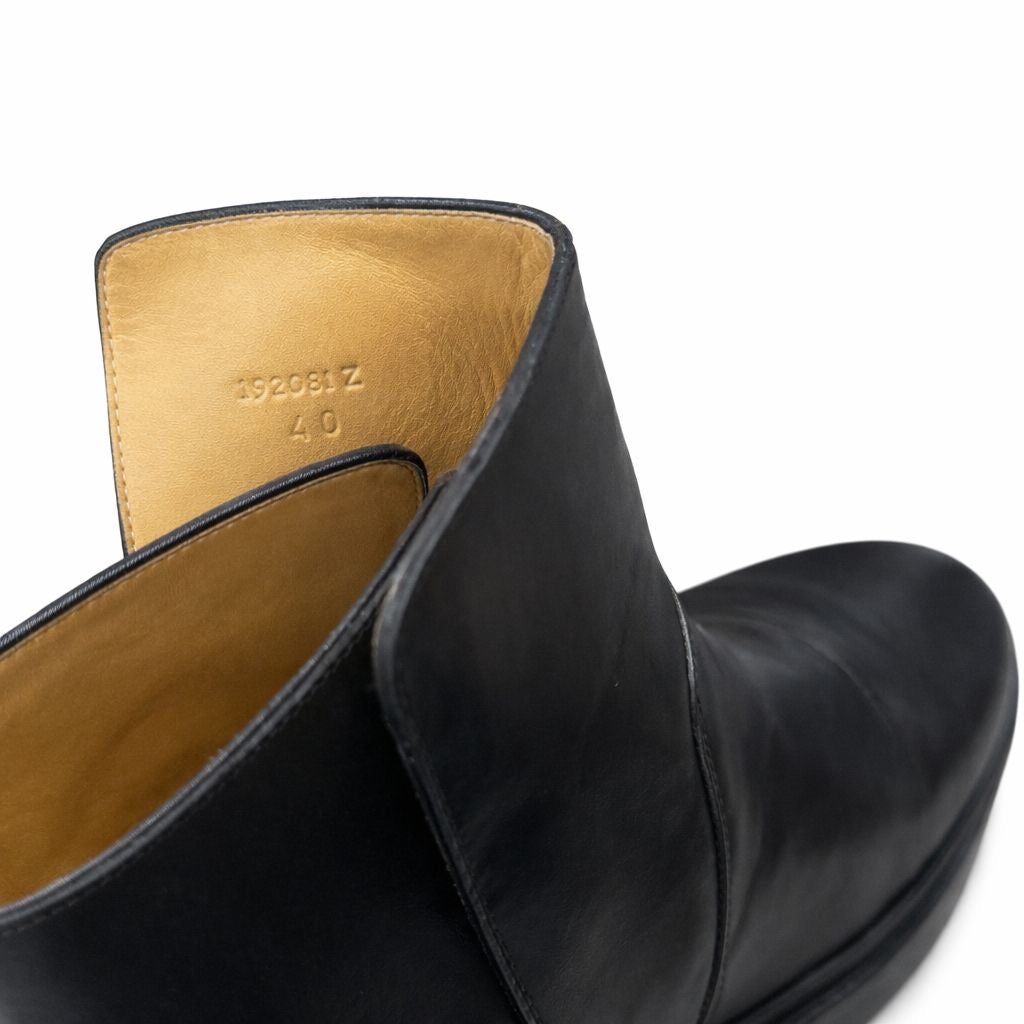 HERMÈS - ANKLE BOOTS BLACK LEATHER SIZE 40 EU