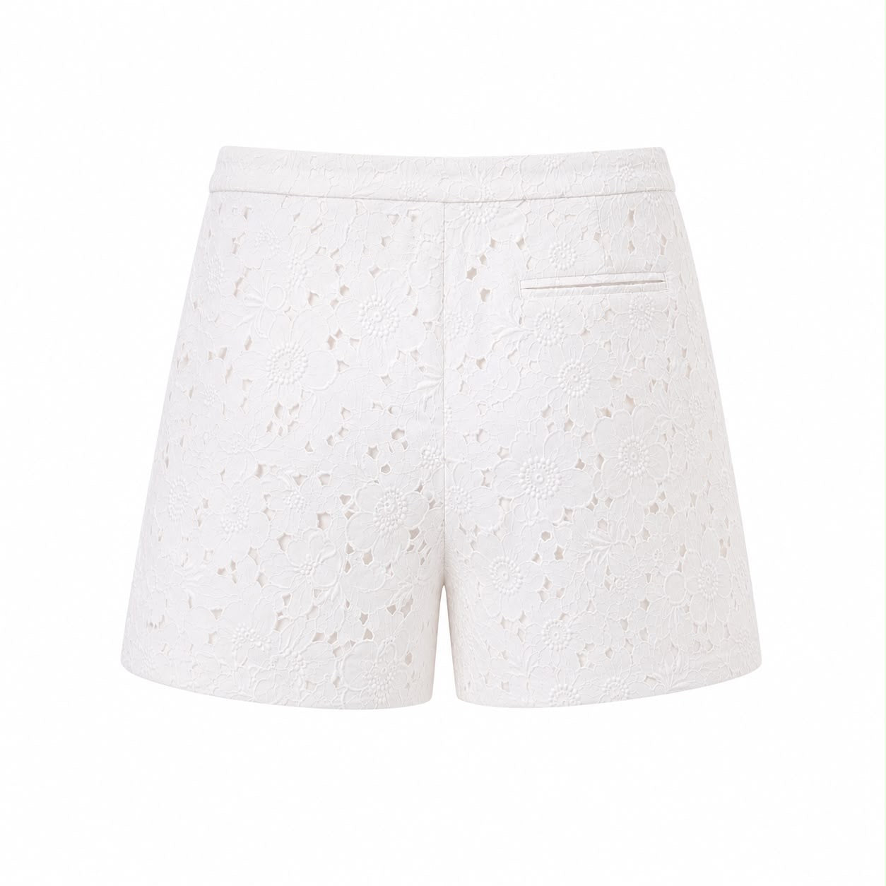 VALENTINO - SHORTS WHITE FLORAL BRODERIE COTTON SIZE 42 IT