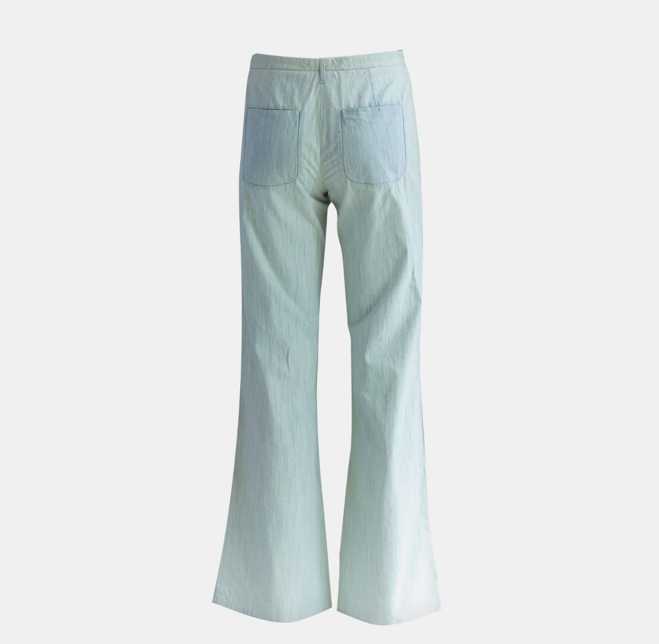 CHANEL - JEANS STRETCH LIGHT BLUE CC LOGO BUTTON SIZE 36 FR