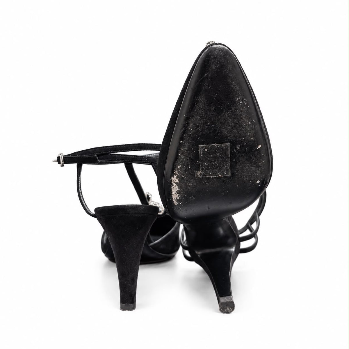 VALENTINO - PUMPS SERPENT BLACK SUEDE LEATHER SIZE 36,5 EU